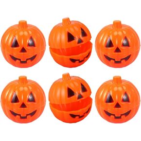 TINKSKY Pumpkin Shaped Storage Box Case Container Halloween Mini Gift Holder Props 6pcs (Yellow)
