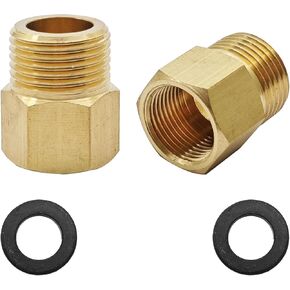 2 Pcs Brass Fittings, 9/16" Female to G3/8" Male Brass Adapter for Garden Kitchen Bathroom Faucets