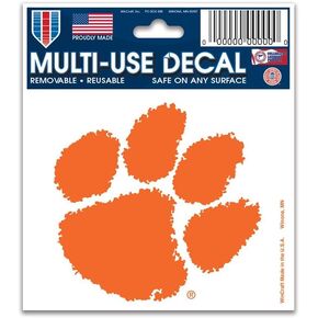 Wincraft NCAA Clemson Tigers Decal3x4 Multi Use Decal, Team Colors, One Size