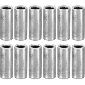 PATIKIL M6 Steel Spacers, 24 Pcs Metal Spacers Steel 6mm ID x 12mm OD x 9mm L Carbon Steel Spacer Screw Standoff Round for 1/4in or M6 Screw Bolts