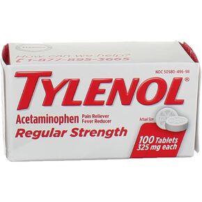 Tylenol Reg Strngth 100'S Size 100ct Tylenol 325 Mg Regular Strength Pain Reliever