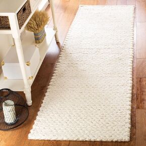 SAFAVIEH Natura Collection Runner Rug - 2'3" x 8', Ivory, Handmade Wool, Ideal for High Traffic Areas in Living Room, Bedroom (NAT802A)