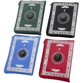 Travel Prayer Mat, 4 PCS 60cm*100cm Portable Prayer Mat, Waterproof Prayer Mat, Prayer Rug, Muslim Travel Prayer Mat, for Ramadan Gifts, Islamic Muslim Prayer (Green, Blue, Red, Black)