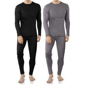 VZV 2 Set Thermal Underwear for Men Winter Long Johns for Men Fleece Lined Mens Thermals Top and Bottom Set Base Layer Men