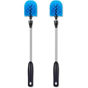 فرشاة الزجاجات المصنوعة من الفولاذ المقاوم للصدأ، قطعتان من فرشاة تنظيف زجاجات المياه ذات المقبض الطويل مع رأس قابل للإزالة، مصممة لتنظيف الزجاجات الرياضية وزجاجات الأطفال والأكواب والأقداح والأواني الزجاجية والقارورة، مقاس 13 بوصة in Kuwait