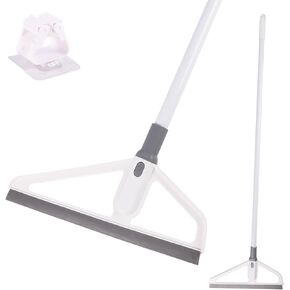 Rubber Squeegee Broom - Multifunction Magic Broom,Scraping Silicone Broom Sweeper,with Mop Clip, Squeeze Broom Sweeping Water for Kitchen Bathroom Shower Tile Marble Window Cleaning (Orange)
