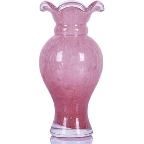 Hand Blown Glass Vase, Unique Decorative Vase for Home, Living Room, Dining Table, Office, Wedding Or Entryway, Elegant and Artistic Design Home Decoration Bottle (Sky Blue)