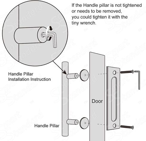 SMARTSTANDARD 10 Inch Sliding Barn Door Handle, Pull and Flush Hardware Set, Stainless Steel, Large Rustic Two-Side Design, Round in Saudi Arabia