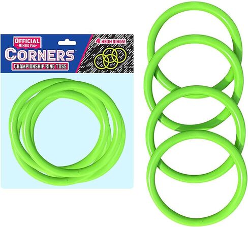 CORNERS Championship Ring Toss – Official 4 Piece Ring Set for Indoor and Outdoor Use. Flexible Polypropylene Rings for Indoor and Outdoor Play. Green, Orange, and Magenta-Pink Sets. in Saudi Arabia