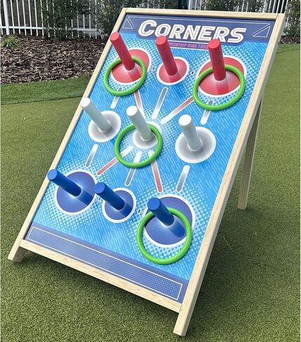 CORNERS Championship Ring Toss – Official 4 Piece Ring Set for Indoor and Outdoor Use. Flexible Polypropylene Rings for Indoor and Outdoor Play. Green, Orange, and Magenta-Pink Sets. in Saudi Arabia