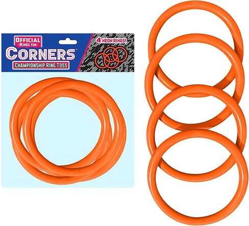 CORNERS Championship Ring Toss – Official 4 Piece Ring Set for Indoor and Outdoor Use. Flexible Polypropylene Rings for Indoor and Outdoor Play. Green, Orange, and Magenta-Pink Sets. in Saudi Arabia