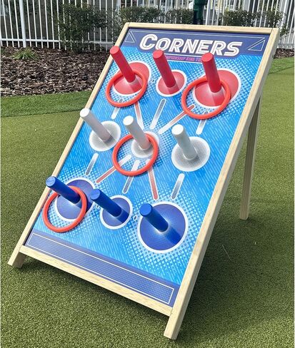 CORNERS Championship Ring Toss – Official 4 Piece Ring Set for Indoor and Outdoor Use. Flexible Polypropylene Rings for Indoor and Outdoor Play. Green, Orange, and Magenta-Pink Sets. in Saudi Arabia