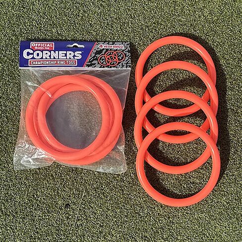 CORNERS Championship Ring Toss – Official 4 Piece Ring Set for Indoor and Outdoor Use. Flexible Polypropylene Rings for Indoor and Outdoor Play. Green, Orange, and Magenta-Pink Sets. in Saudi Arabia