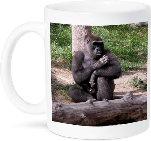 3dRose mug_20866_2 Gorilla Touching Fur Ceramic Mug, 15-Ounce in Saudi Arabia