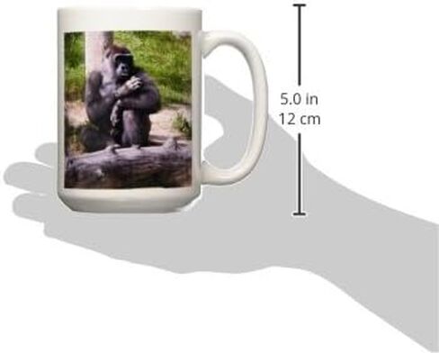 3dRose mug_20866_2 Gorilla Touching Fur Ceramic Mug, 15-Ounce in Saudi Arabia