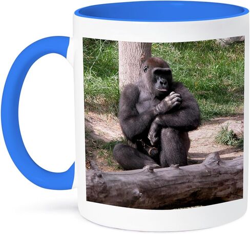 3dRose mug_20866_2 Gorilla Touching Fur Ceramic Mug, 15-Ounce in Saudi Arabia