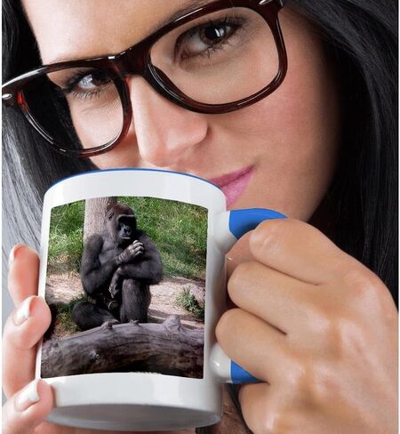 3dRose mug_20866_2 Gorilla Touching Fur Ceramic Mug, 15-Ounce in Saudi Arabia