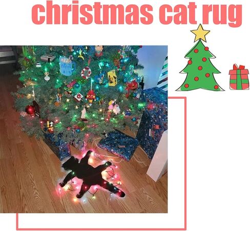 سجادة قطط قطيفة لمنطقة صغيرة سجادة غرفة سجادة لطيفة مقلية تضيء سجادة قطة مقلية سجادة قطيفة مع أضواء للمنزل وغرفة النوم وغرفة المعيشة وديكور عيد الميلاد (#3) in Saudi Arabia