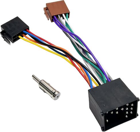 WildTundra Universal Car Stereo Female Socket Radio ISO Wiring Harness Adapter, Car Audio Video Wire Cable Power Speaker Connector (2pcs) in Kuwait