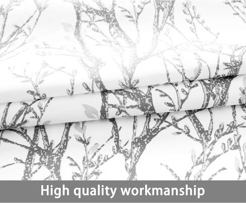 DriftAway شجرة فرع ستارة الباب الجانبية الستار الحراري قضيب الجيب غرفة سواد الخصوصية لوحة الباب الأمامي ستارة واحدة مع Tieback قابل للتعديل 52 بوصة بنسبة 72 بوصة رمادي in Kuwait