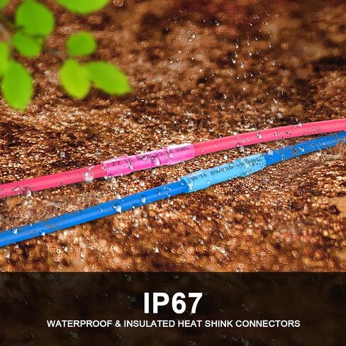 210PCS Heat Shrink Butt Connectors,16-14 Awg Blue Insulated Waterproof Electrical Wire Connectors,Tinned Red Copper,Automotive Marine Grade Wire Crimp Terminals Butt Splices for Boat,Cable, Wiring in Saudi Arabia