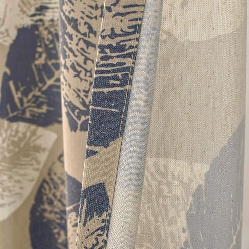 VOGOL Faux Linen Curtains 63 Inch Length, Orange Flowers Printed Solid Window Treatment, 2 Panels Light Filtering Grommet Drapes for Bay Window, 52 x 63, Orange & Green in Kuwait