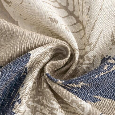 VOGOL Faux Linen Curtains 63 Inch Length, Orange Flowers Printed Solid Window Treatment, 2 Panels Light Filtering Grommet Drapes for Bay Window, 52 x 63, Orange & Green in Kuwait