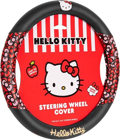 Hello Kitty Steering Wheel Cover, Official Sanrio Car Steering Wheel Cover with Universal Size 14.5-15.5, Cute Red Steering Wheel Cover for Women, Hello Kitty Car Accessories (Hello Kitty Red) in Saudi Arabia