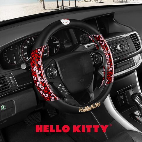 Hello Kitty Steering Wheel Cover, Official Sanrio Car Steering Wheel Cover with Universal Size 14.5-15.5, Cute Red Steering Wheel Cover for Women, Hello Kitty Car Accessories (Hello Kitty Red) in Saudi Arabia