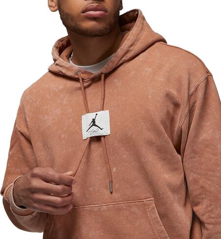 Nike Mens Jordan Flight Fleece Men's Washed Pullover Hoodie (US, Alpha, Large, Regular, Regular, Cardinal/Black) in Saudi Arabia