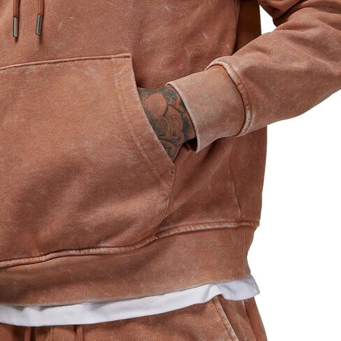Nike Mens Jordan Flight Fleece Men's Washed Pullover Hoodie (US, Alpha, Large, Regular, Regular, Cardinal/Black) in Saudi Arabia