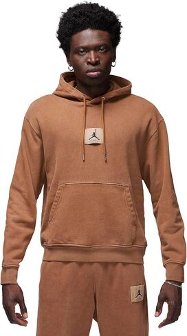 Nike Mens Jordan Flight Fleece Men's Washed Pullover Hoodie (US, Alpha, Large, Regular, Regular, Cardinal/Black) in Saudi Arabia