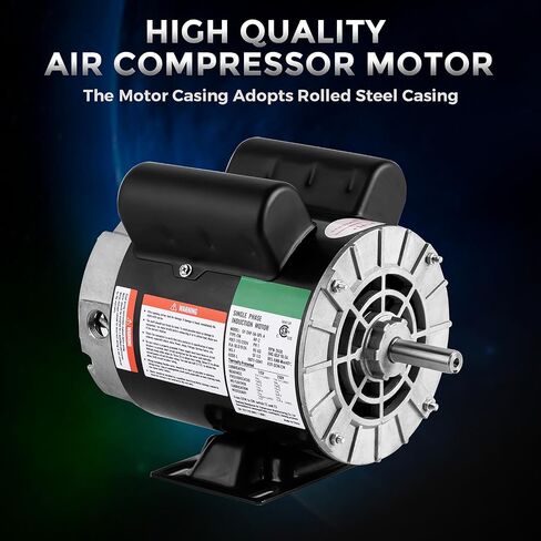 محرك ضاغط هواء SPL 2 HP، محرك كهربائي 3450 دورة في الدقيقة 56 إطارًا، 115/230 فولت، طول العمود 1.88 بوصة، عمود بمفتاح 5/8 بوصة، دوران مزدوج CW/CCW لمعدات الأغراض العامة لضاغط الهواء in Saudi Arabia