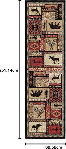 سجادة منطقة حمراء من Rustic Lodge Bear Moose Deer مقاس 5x8، 5'3"x7'7" 6913 in Kuwait