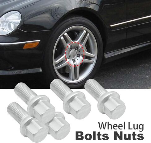 5Pcs 0009904907 Wheel Lug Bolts Nuts, Replacement for Mercedes Benz A-Class B-Class C-Class E-Class CLK-Class GLK-Class 2003-2018, Replace 000990670 in Saudi Arabia