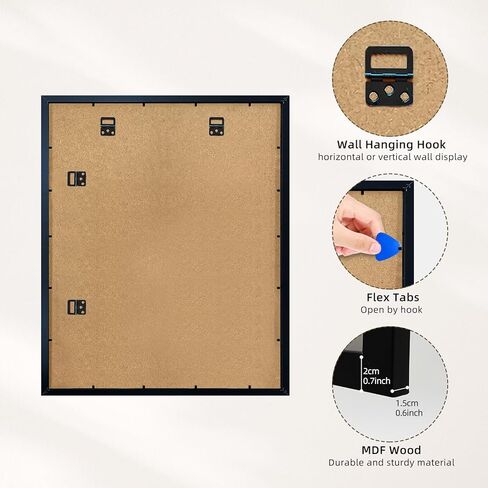 مجموعة إطارات صور مقاس 11 × 17 مكونة من 4 قطع، إطار صورة أسود مقاس 11 × 17 مع زجاج شبكي، إطار ملصق لعرض التثبيت على الحائط رأسيًا أو أفقيًا in Kuwait