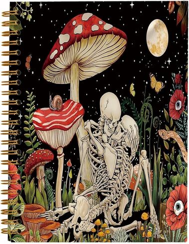 Tarot Skull Witch Notebook,Skeleton Gothic Goth Journals for Work Office School Student Teacher,Hardcover Spiral Notebook 5.5x8.3 in Saudi Arabia