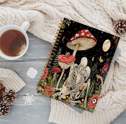 Tarot Skull Witch Notebook,Skeleton Gothic Goth Journals for Work Office School Student Teacher,Hardcover Spiral Notebook 5.5x8.3 in Saudi Arabia