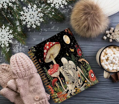 Tarot Skull Witch Notebook,Skeleton Gothic Goth Journals for Work Office School Student Teacher,Hardcover Spiral Notebook 5.5x8.3 in Saudi Arabia