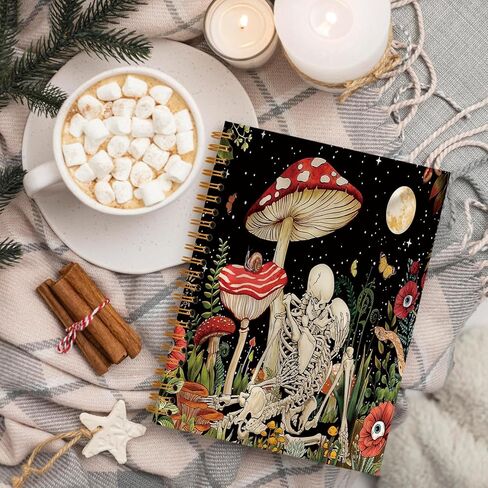 Tarot Skull Witch Notebook,Skeleton Gothic Goth Journals for Work Office School Student Teacher,Hardcover Spiral Notebook 5.5x8.3 in Saudi Arabia