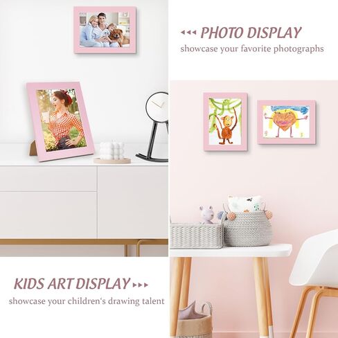 Space Art Deco، إطار صورة مقاس 5X7، مجموعة مكونة من 3 إطارات صور وردية - إطار مجمعة للصور ملونة نابضة بالحياة، زجاج عالي الدقة للتركيب على الحائط أو عرض الطاولة in Saudi Arabia