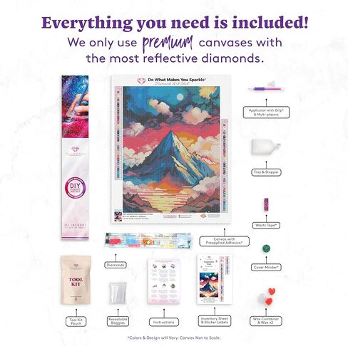 مجموعة الرسم الماسي لأشجار أزهار الكرز من DIAMOND ART CLUB، حرف يدوية ممتعة للبالغين وجميع الأعمار، قماش فني مستدير للمبتدئين، 17 بوصة × 13 بوصة (42.6 × 32.8 سم) in Kuwait