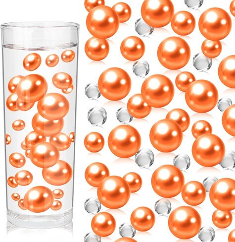 200PCS Pink Floating Pearls, Pink Marbles for Vases, Pink Floating Beads for Centerpiece Vases, Pink Vase Filler Faux Pearls, No Holes Pink Filler Beads for Party Wedding Decor, 10/14/20/30mm in Kuwait