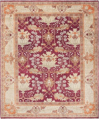 سجادة SAFAVIEH Oshak Collection - 4 × 6 بوصة، أحمر وأخضر، صوف شرقي تقليدي معقود يدويًا، مثالية للمناطق ذات حركة المرور العالية في المدخل، وغرفة المعيشة، وغرفة النوم (OSH108A) in Saudi Arabia