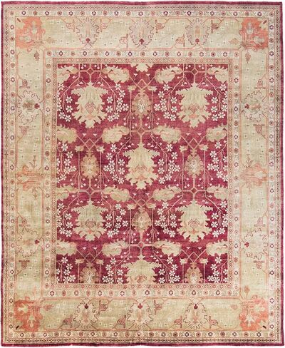 سجادة SAFAVIEH Oshak Collection - 4 × 6 بوصة، أحمر وأخضر، صوف شرقي تقليدي معقود يدويًا، مثالية للمناطق ذات حركة المرور العالية في المدخل، وغرفة المعيشة، وغرفة النوم (OSH108A) in Saudi Arabia