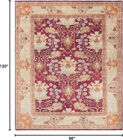 سجادة SAFAVIEH Oshak Collection - 4 × 6 بوصة، أحمر وأخضر، صوف شرقي تقليدي معقود يدويًا، مثالية للمناطق ذات حركة المرور العالية في المدخل، وغرفة المعيشة، وغرفة النوم (OSH108A) in Saudi Arabia