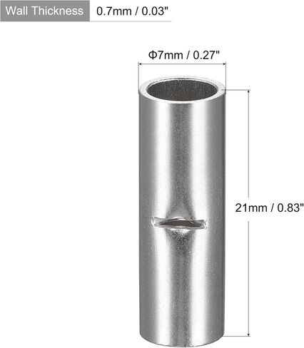 MECCANIXITY Non-Insulated Butt Crimp Terminals 8 AWG for Electrical Wire Splice DIY, Pack of 30 in Saudi Arabia