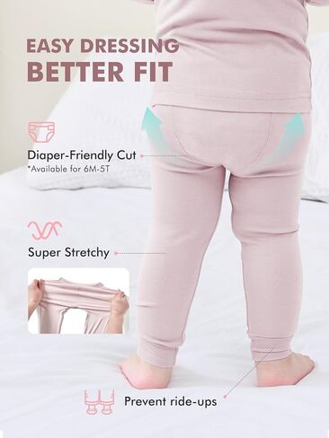 مجموعة بيجامات HAPIU رايون من الخيزران للأطفال الصغار، Pjs Baby Kids Girls Boys، Sage & Slate & Beige، 3T in Saudi Arabia