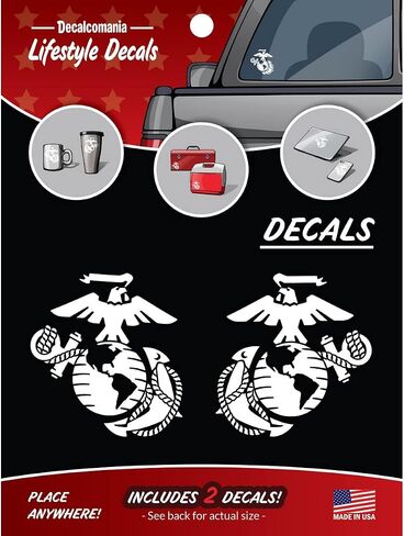 United States Marine Corps Flag Vinyl Vehicle Decals- Large 4" x 6.5" Flag Vinyl Sticker Bumper Stickers - USMC Flag Sticker for Trucks - Window Stickers for Trucks in Saudi Arabia