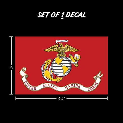 United States Marine Corps Flag Vinyl Vehicle Decals- Large 4" x 6.5" Flag Vinyl Sticker Bumper Stickers - USMC Flag Sticker for Trucks - Window Stickers for Trucks in Saudi Arabia